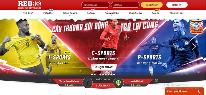 giao diện web red88